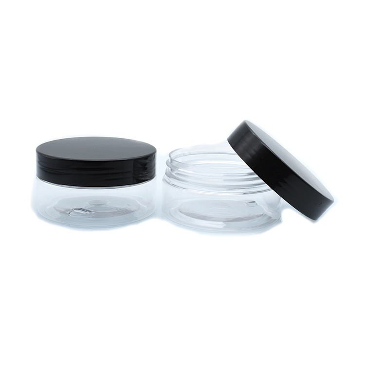 Eco-friendly 30g 50g 60g 100g clear transparent plastic pet cosmetic cream jar plastic jar 150g plastic jar with aluminum lid