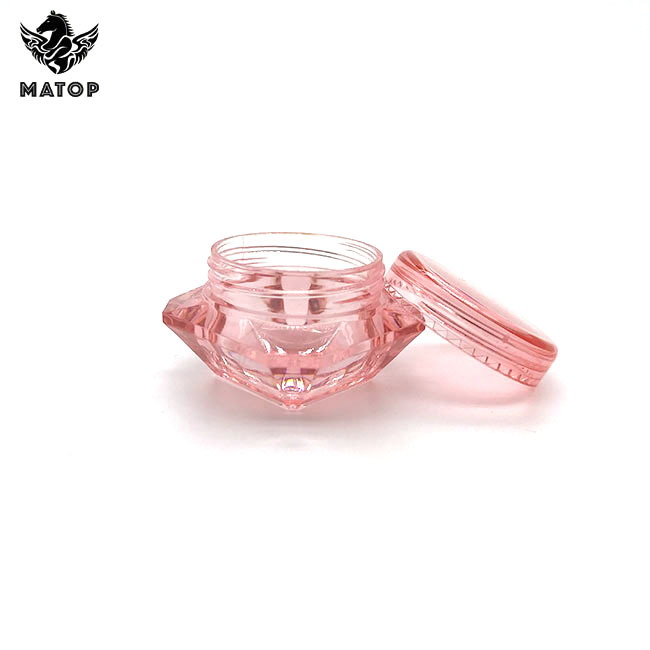 Eco friendly 3g 5g diamond shape plastic cream jar with lid
