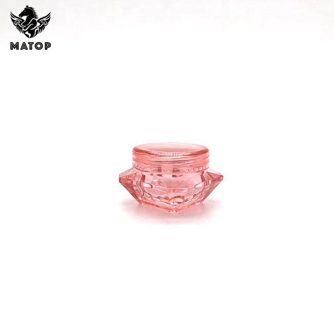 Eco friendly 3g 5g diamond shape plastic cream jar with lid