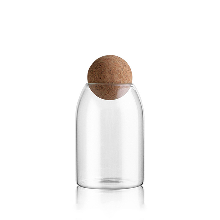 Eco-friendly 500ml 800ml 1200ml glass storage bottle with lid, transparent storage bottle