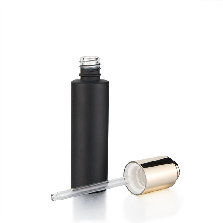 Eco friendly 50g 1/2 1 3.3 4 oz 40 ml empty face oil push button cosmetic clear glass dropper bottle with pipette