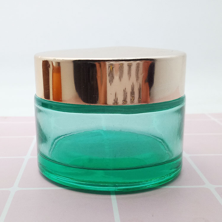 Eco-friendly 50g Cosmetic Container clear Glass Jar for cosmetic packaging