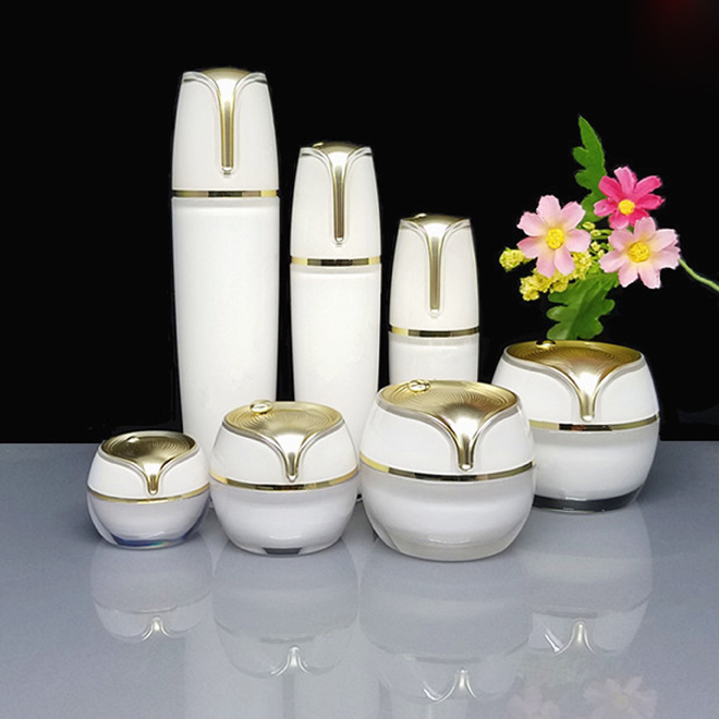 Eco-friendly 50g White Ball shaped Plastic Acrylic Cosmetic Cream container for skin care packaging