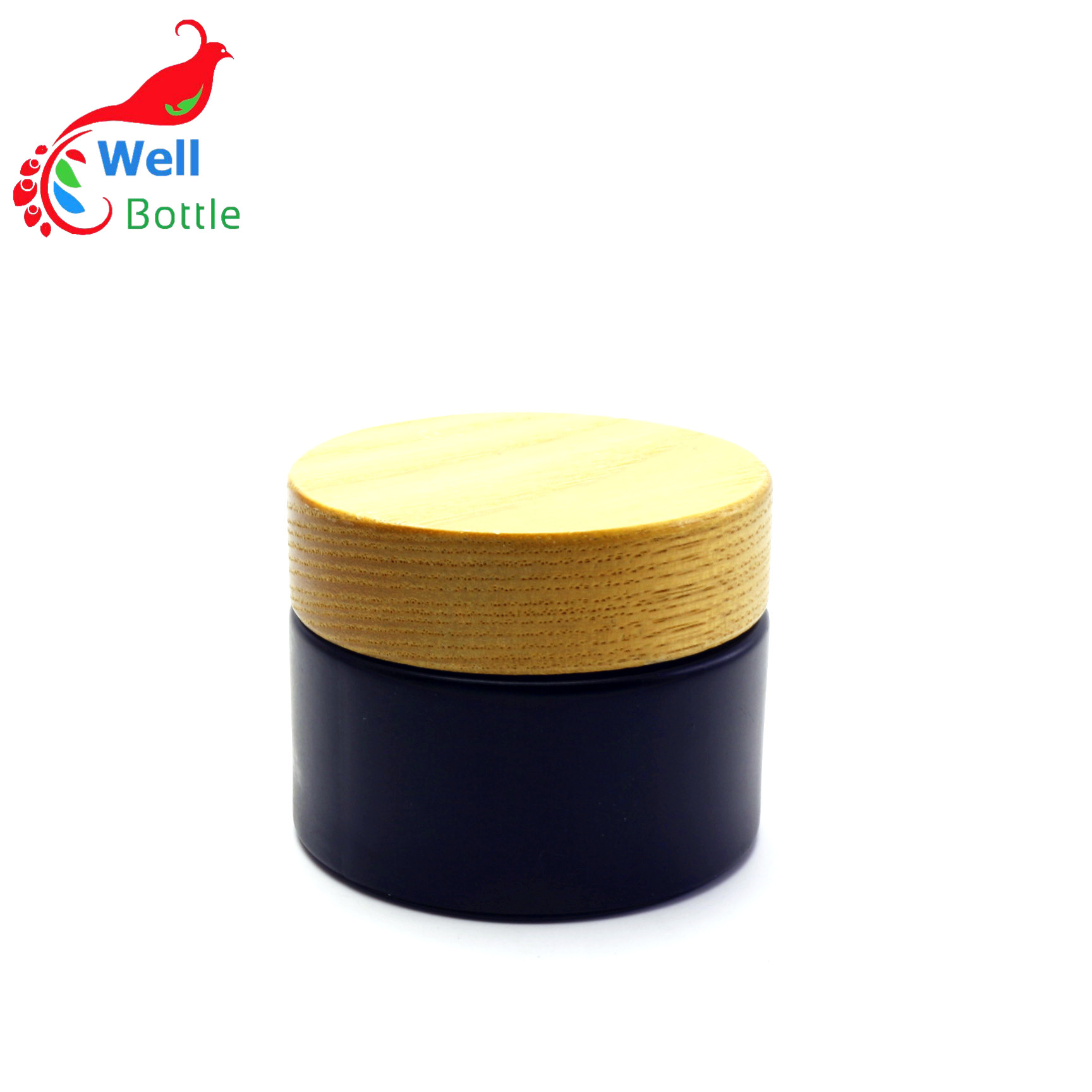 Eco friendly 50g cream cosmetic jar black frosted glass cosmetic jar BJ-068RL