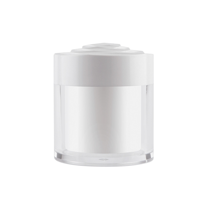 Eco-friendly AS PP Material Plastic Cream Jar 20g 30g 50g Plastic Double Wall Face Cream Cosmetic Jars With Rose Lid