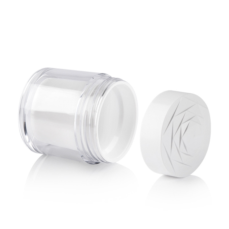 Eco-friendly AS PP Material Plastic Cream Jar 20g 30g 50g Plastic Double Wall Face Cream Cosmetic Jars With Rose Lid