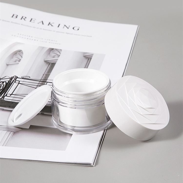 Eco-friendly AS PP Material Plastic Cream Jar 20g 30g 50g Plastic Double Wall Face Cream Cosmetic Jars With Rose Lid