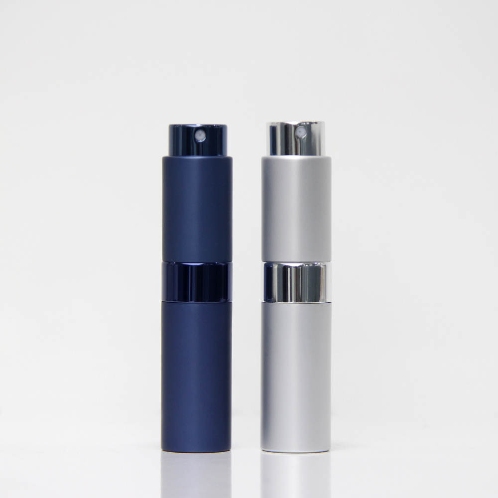 Eco-friendly Aluminum Silver Snap-on Perfume Pocket Atomizer With Screw Neck Perfume Bottle