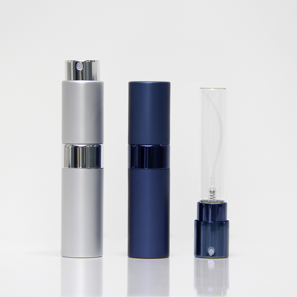 Eco-friendly Aluminum Silver Snap-on Perfume Pocket Atomizer With Screw Neck Perfume Bottle