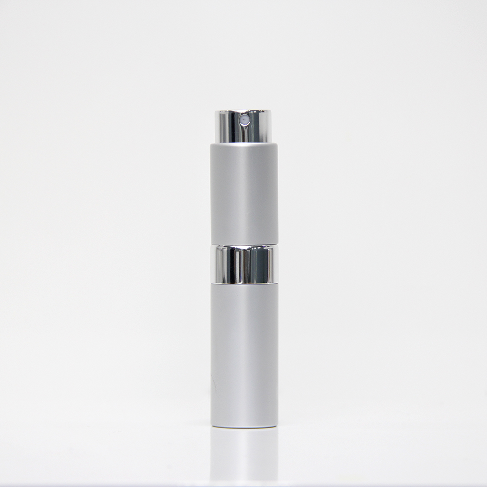 Eco-friendly Aluminum Silver Snap-on Perfume Pocket Atomizer With Screw Neck Perfume Bottle