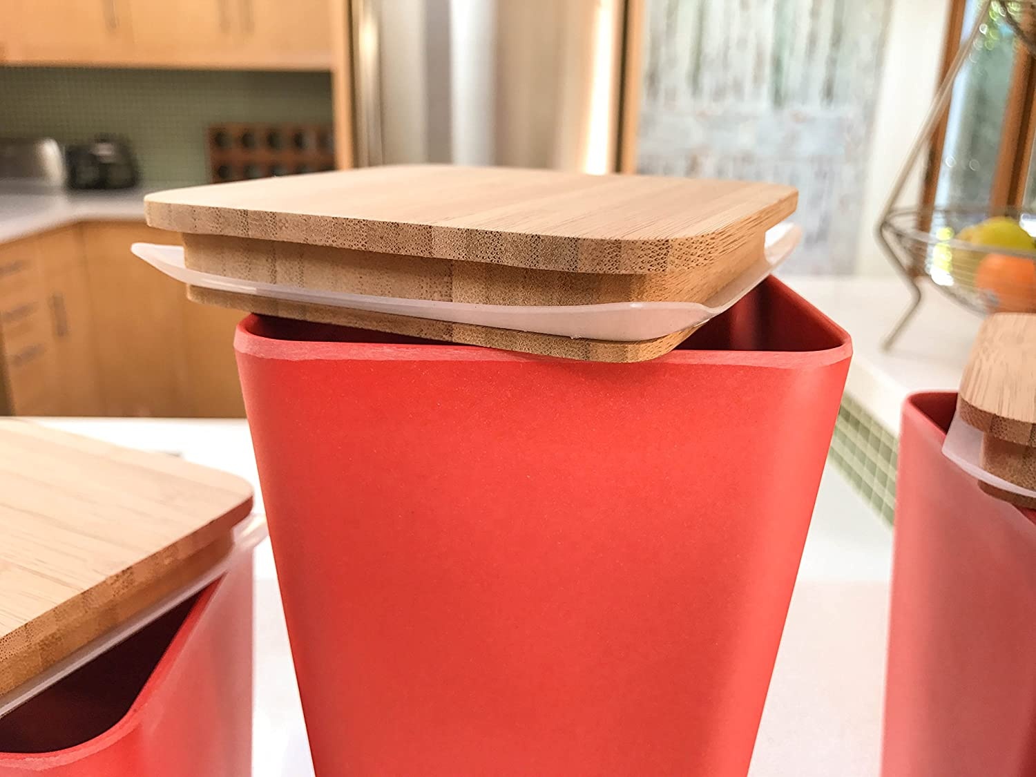 Eco-friendly Bamboo fiber Degradable biodegradable airtight bamboo customized storage box