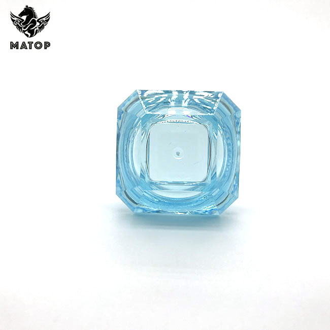 Eco friendly Blue 3 gram plastic cream jar with screw caps