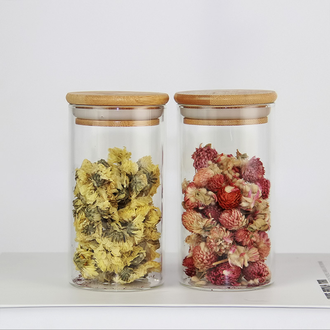 Eco-friendly Borosilicate Honey Candle Peanut Butter Glass Jar Lid