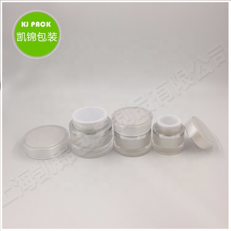 Eco friendly Custom Logo white acrylic round waist series lotion bottle cream jar for face