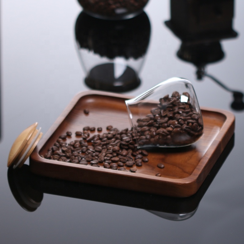 Eco-friendly Hand Blown Clear Cereal Sugar Tea Borosilicate Glass Jar With Airtight Bamboo Lid