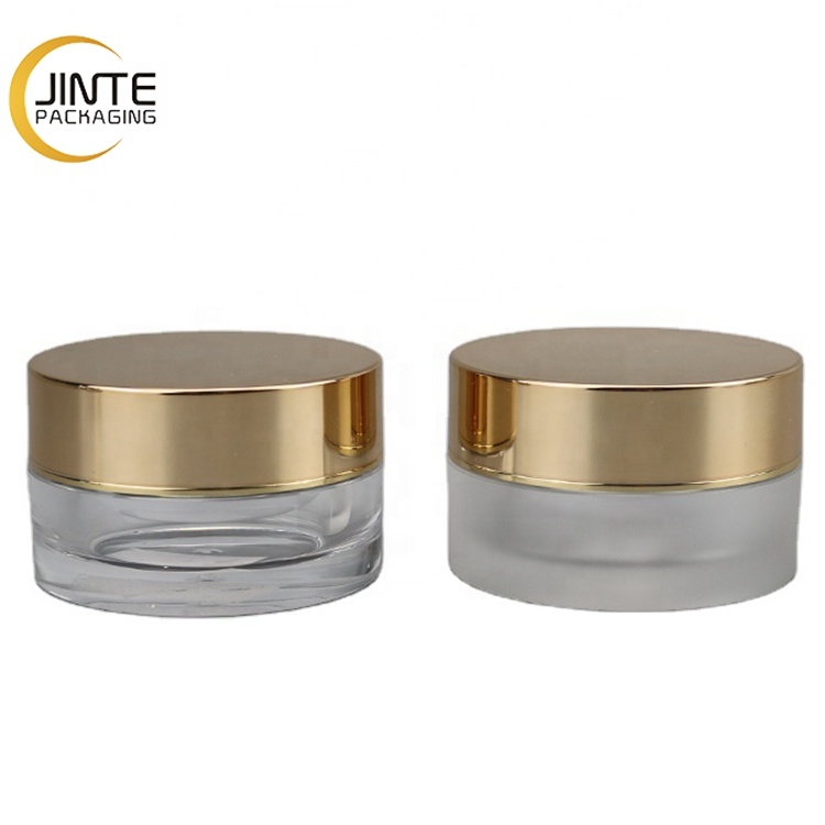 Eco-friendly Material Frosted Acrylic Plastic Cream Jars with Gold Top Lid