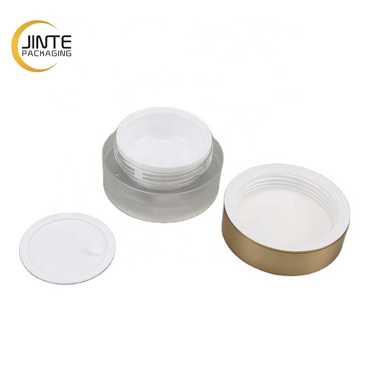 Eco-friendly Material Frosted Acrylic Plastic Cream Jars with Gold Top Lid