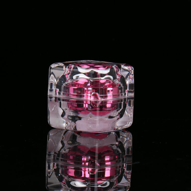 Eco- friendly Mini Colorful Square Clear 10g 15g Cream Jar Acrylic Crystal Containers For Cosmetics