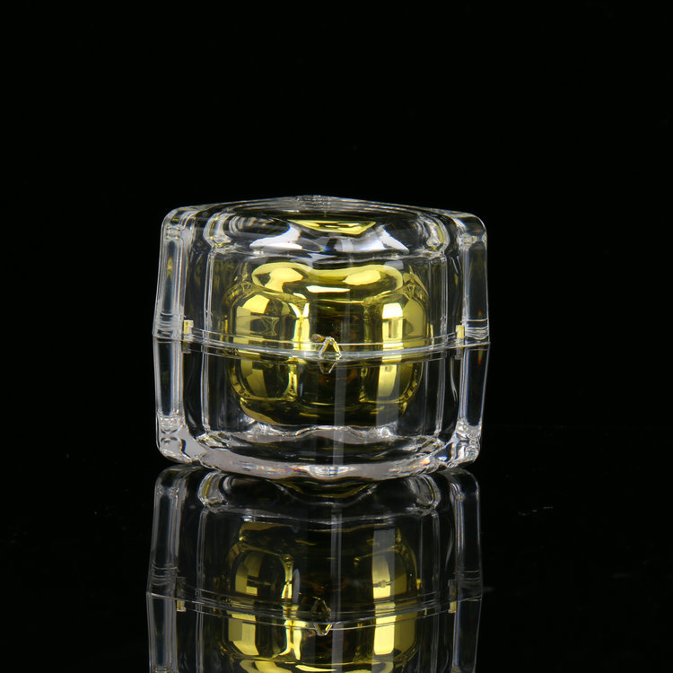Eco- friendly Mini Colorful Square Clear 10g 15g Cream Jar Acrylic Crystal Containers For Cosmetics