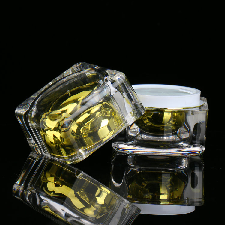 Eco- friendly Mini Colorful Square Clear 10g 15g Cream Jar Acrylic Crystal Containers For Cosmetics