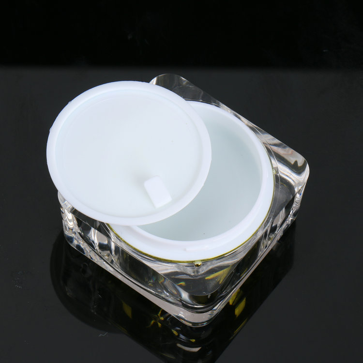 Eco- friendly Mini Colorful Square Clear 10g 15g Cream Jar Acrylic Crystal Containers For Cosmetics