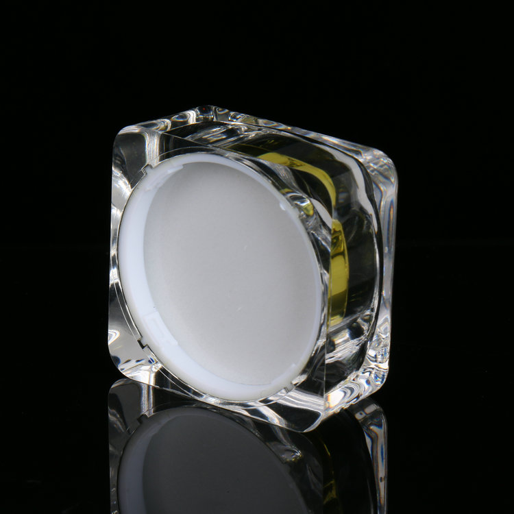 Eco- friendly Mini Colorful Square Clear 10g 15g Cream Jar Acrylic Crystal Containers For Cosmetics