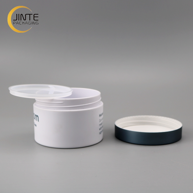 Eco-friendly PETG Plastic Jar, 200ml Matte White Cosmetic Plastic Jar for Cream and Lotion with Printing