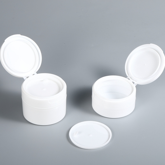 Eco-friendly PP plastic cream container powder jar custom PP cosmetic jars with flip cap for skincare package