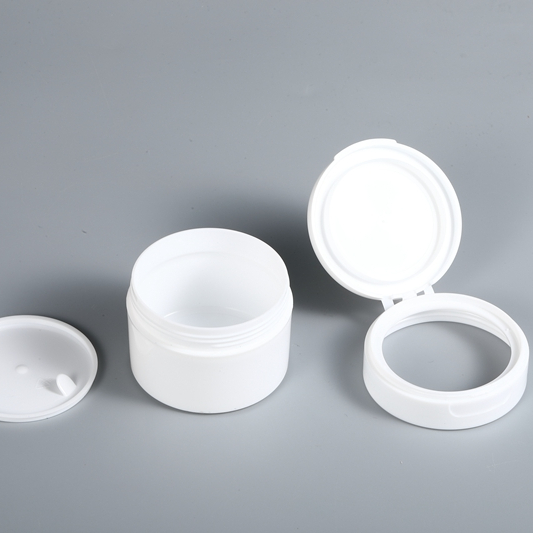 Eco-friendly PP plastic cream container powder jar custom PP cosmetic jars with flip cap for skincare package