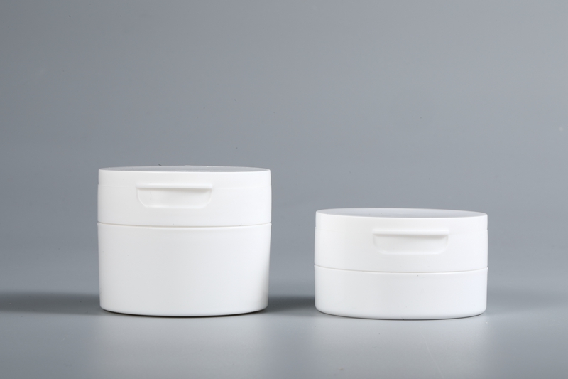 Eco-friendly PP plastic cream container powder jar custom PP cosmetic jars with flip cap for skincare package