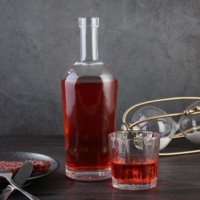 Eco-friendly Portable Drinkware Type Transparent Water Bottle 500ml 750ml liquor whiskey water drink bottle