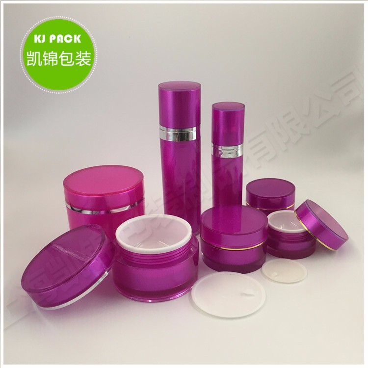 Eco friendly Shape Luxury Lotion Square Acrylic Jar Plastic 30ml 50ml 100ml Packaging Airless Bottle Set Cosmetics Bottles