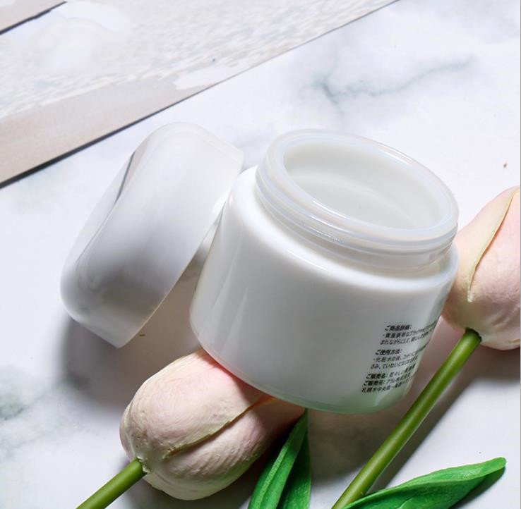 Eco-friendly White Glass Bottle Plastic Cosmetic Cream Jar Container 20g 50g