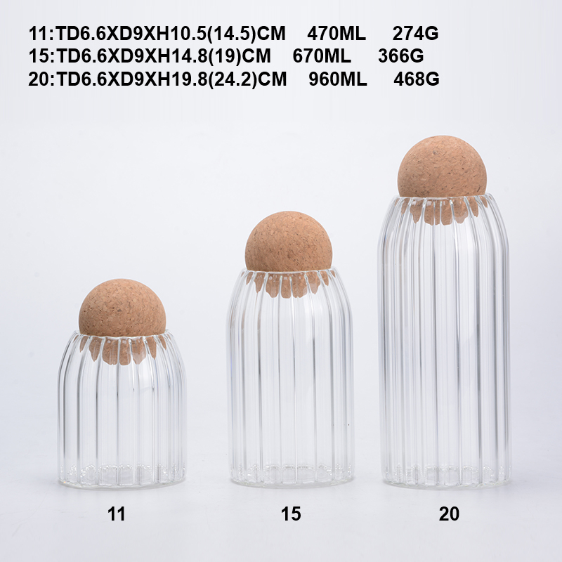Eco friendly air tight High borosilicate glass jar jar with bamboo lid