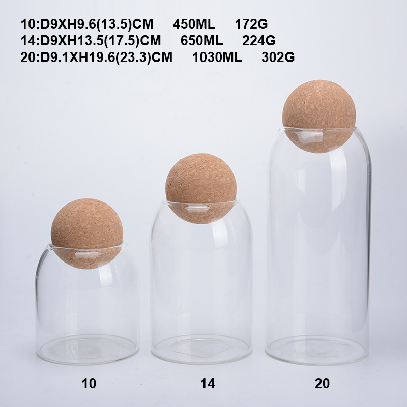 Eco friendly air tight High borosilicate glass jar jar with bamboo lid