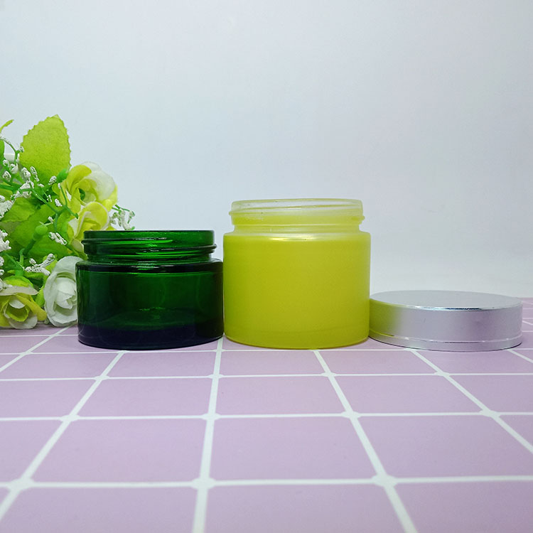 Eco- friendly amber and purple 30g 50g Cream Jar Containers with aluminum cap For Cosmetics