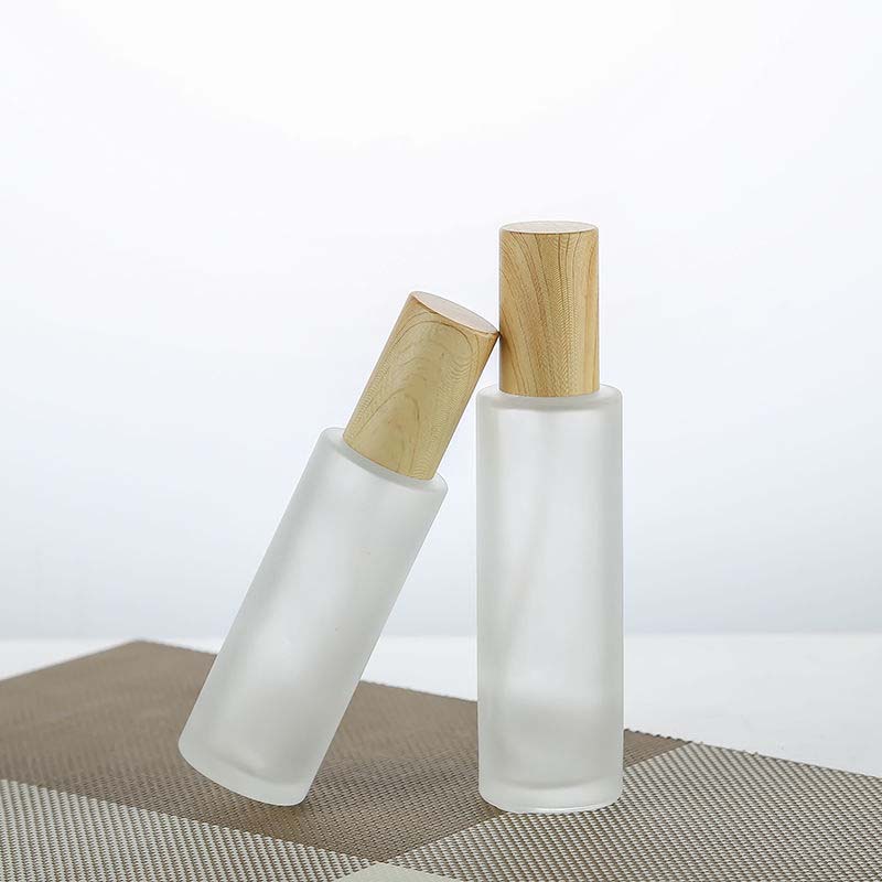 Eco friendly bamboo airless pump eye serum bottle and glass cosmetic jar with bamboo lid