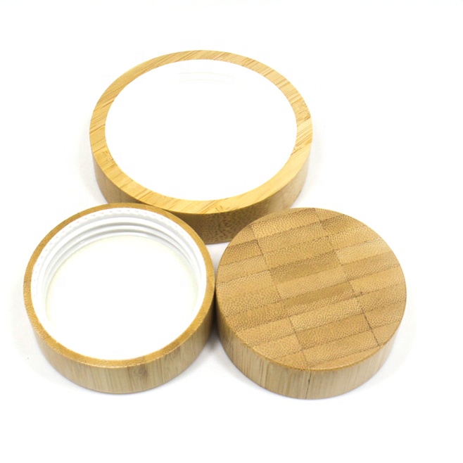 Eco-friendly bamboo container 5g 10g 15g 20g 30g 50g frosted glass cream jar bamboo lid