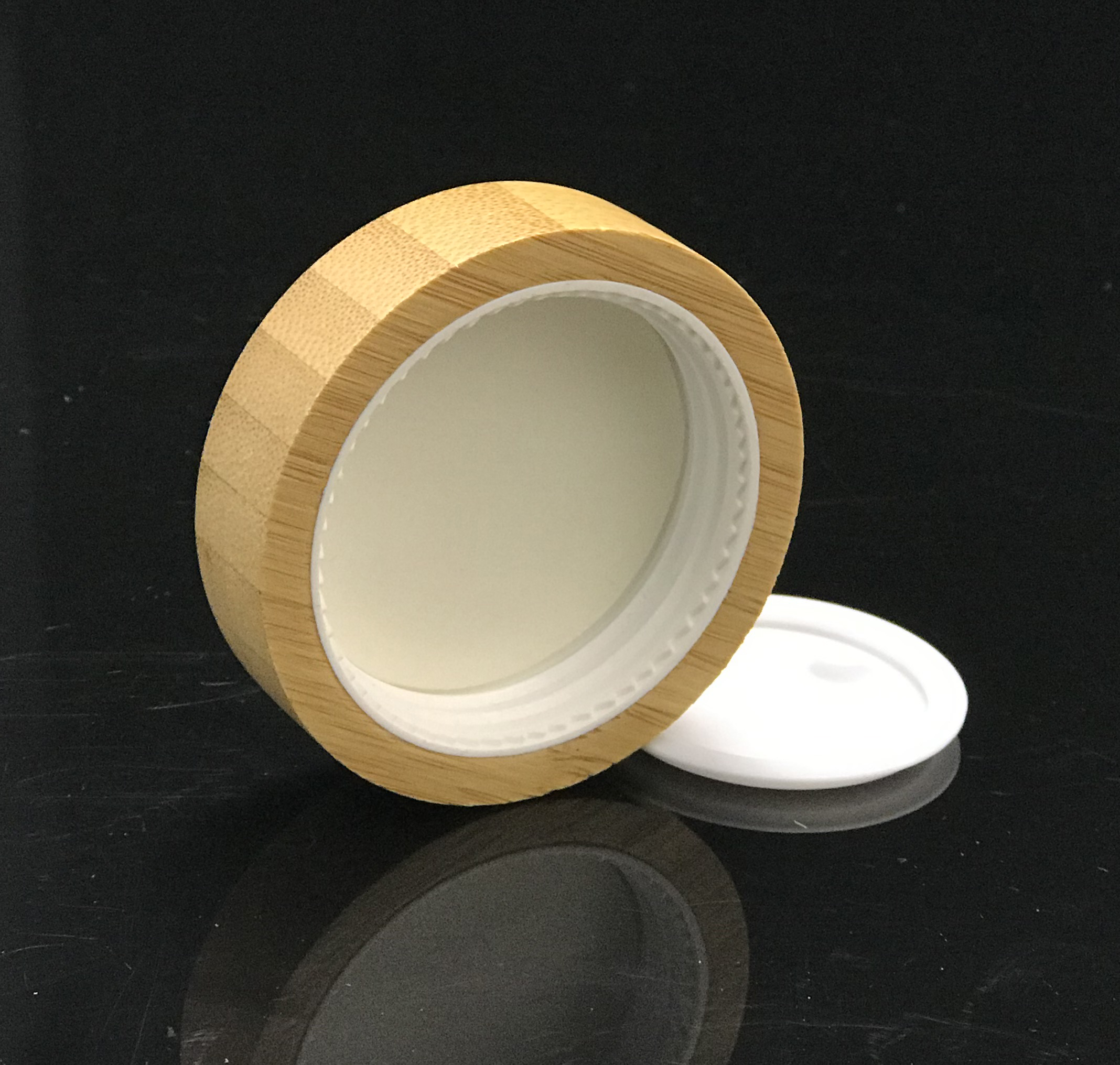 Eco friendly bamboo glass jar 30g 50g 100g amber frosted bamboo glass jar