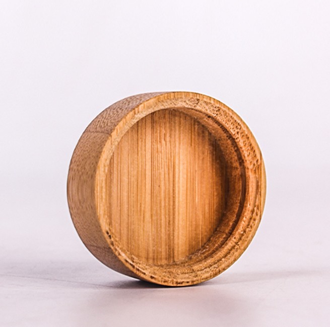Eco friendly bamboo lid empty frosting glass cream jars 20ml