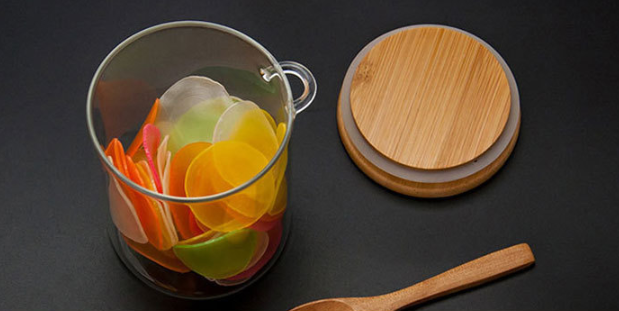 Eco-friendly bamboo lid with spoon 250ml bamboo lid with spoon Spice jar