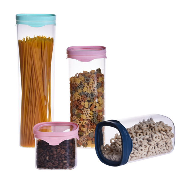 Eco friendly cereal airtight food storage BPA free kitchen glass jar with silicon lid for sale