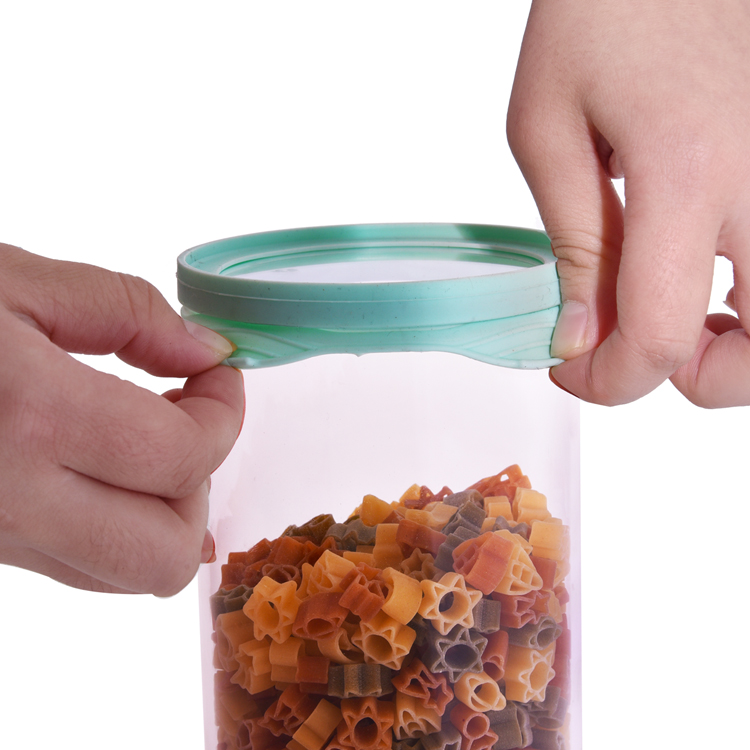 Eco friendly cereal airtight food storage BPA free kitchen glass jar with silicon lid for sale