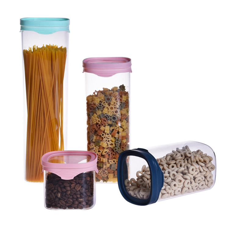 Eco friendly cereal storage BPA free kitchen storage air tight glass jar with silicon lid for sale