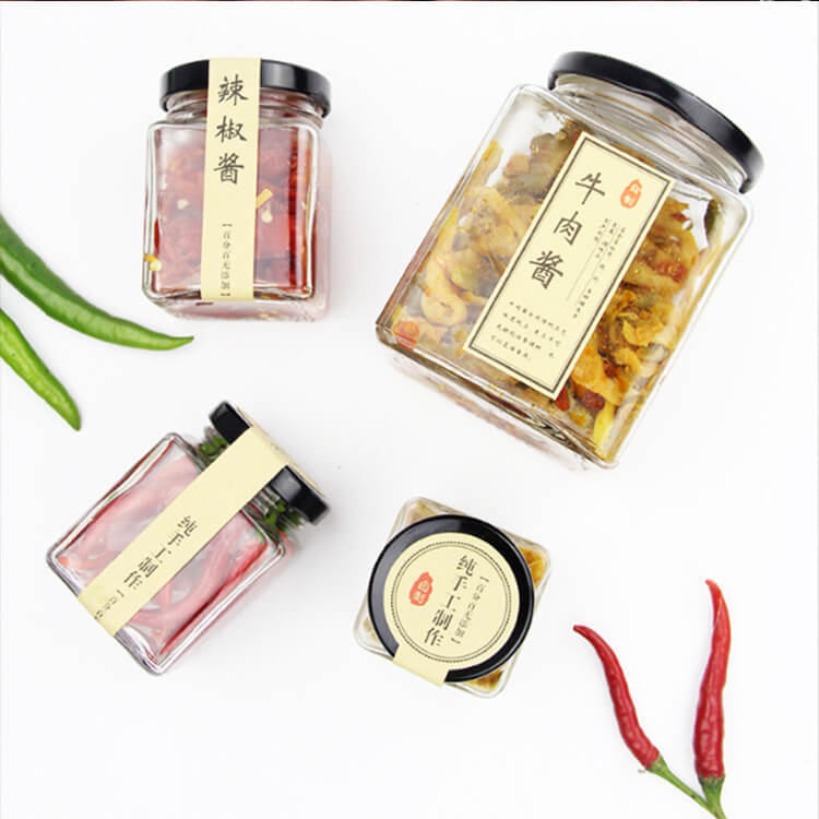 Eco-friendly cookie candy honey food glass storage jar with airtight screw lid storage tank Storage