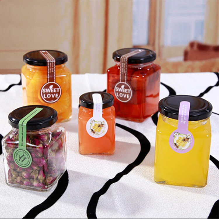Eco-friendly cookie candy honey food glass storage jar with airtight screw lid storage tank Storage