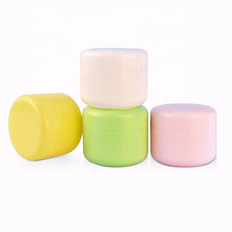 Eco friendly cosmetic container 5g 10g 15g 20g 30g 50g 100g 150g 200g 250g white pink green yellow PP plastic face cream jar