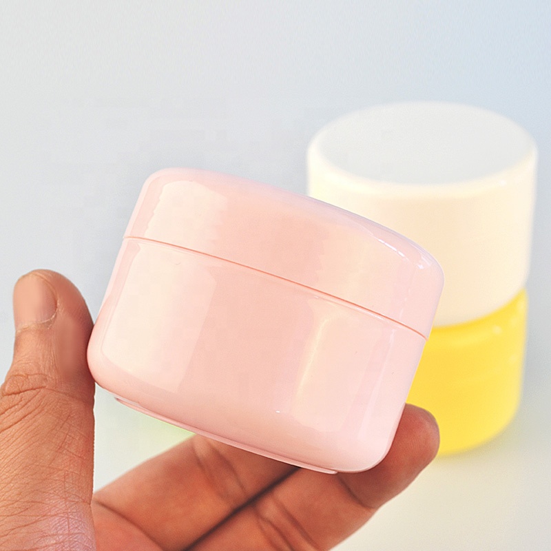 Eco friendly cosmetic container 5g 10g 15g 20g 30g 50g 100g 150g 200g 250g white pink green yellow PP plastic face cream jar