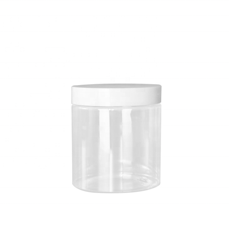 Eco friendly cosmetic containers 300ml 500ml 8 oz plastic cosmetic body cream jars with aluminum lid