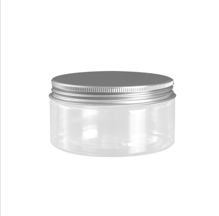 Eco friendly cosmetic containers 300ml 500ml 8 oz plastic cosmetic body cream jars with aluminum lid